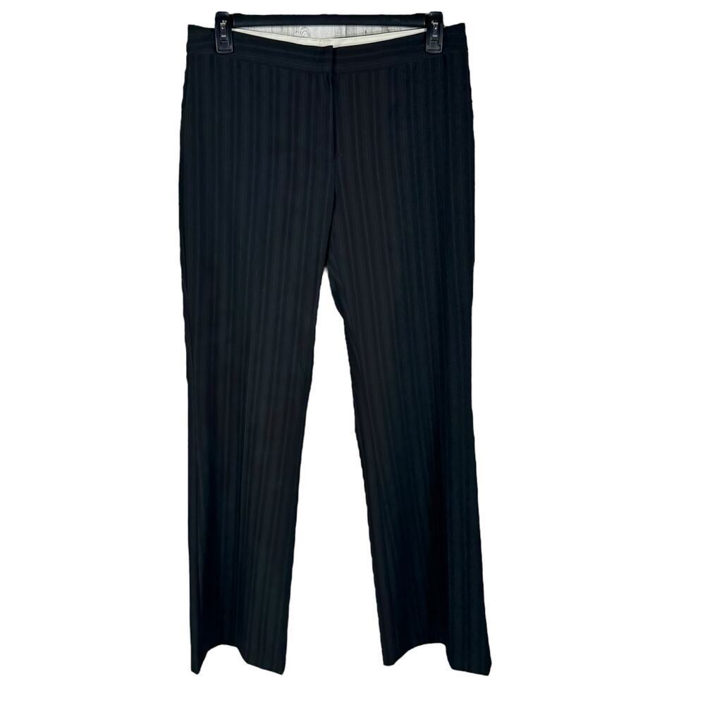 Tahari SZ 12 Flared Dress Pants Pinstripe Flat Front Zip-Fly Mid-Rise Stretch